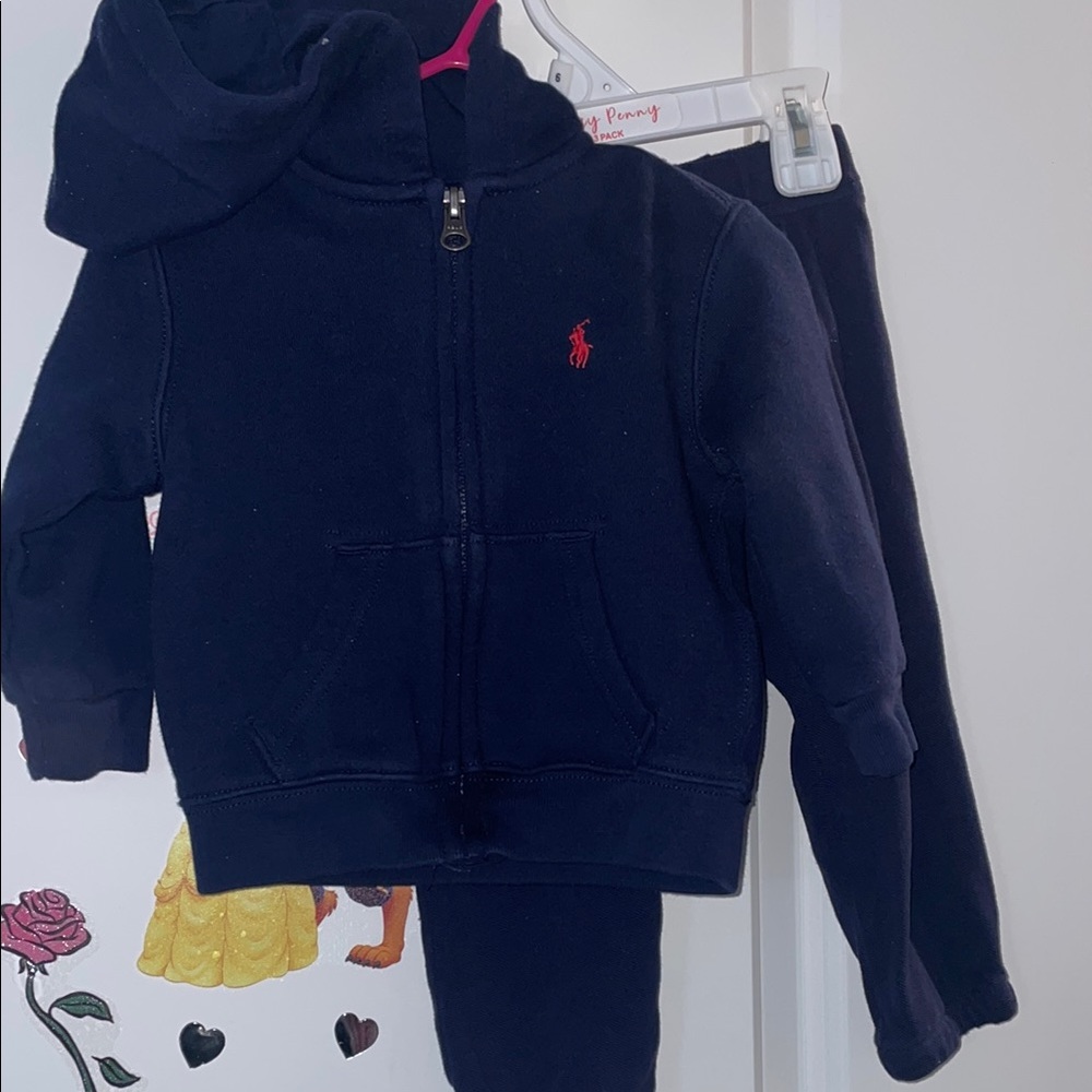 Navy Blue Kids Hoodie and Pants Set